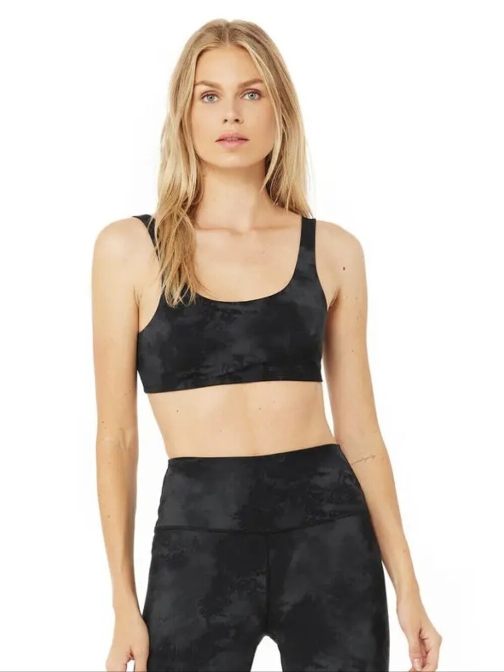 alo Yoga Solarized Tie-Dye Sports Bra Black Women's Size S